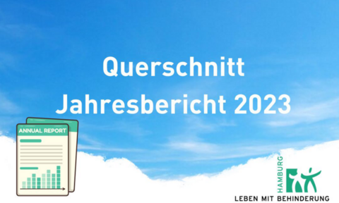 Text "Querschnitt Jahresbericht 20232 vor blauem Himmel